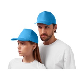 Бейсболка "Poly" 5-ти панельная 120 гр, голубой