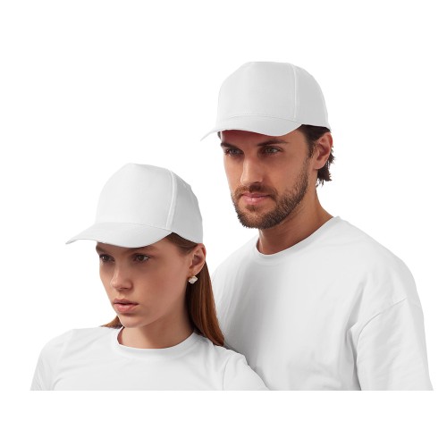 Бейсболка "Poly" 5-ти панельная 120 гр, белый