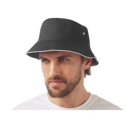 Панама с контрастной окантовкой , темно-серый/белый