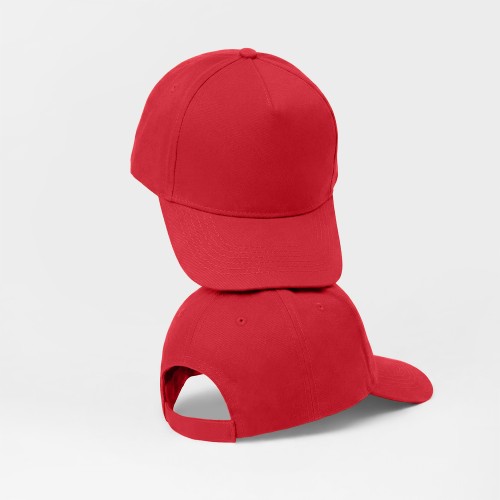 Бейсболка "Poly" 5-ти панельная 120 гр, красный