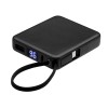 Внешний аккумулятор со встроенным кабелем USB-C «Дэнси», 5000 мАч, черный