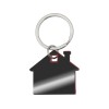 Металлический брелок с пластиковой цветной вставкой "SteelPop House", серебристый с красным