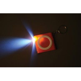 Брелок-рулетка с фонариком, 1 м., оранжевый/белый