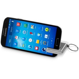 Подставка-брелок для мобильного телефона "GoGo", серебристый/белый