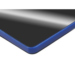 Металлический брелок с пластиковой цветной вставкой "SteelPop Rct", серебристый с синим