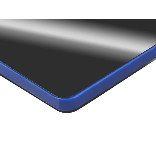 Металлический брелок с пластиковой цветной вставкой "SteelPop Rct", серебристый с синим