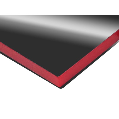 Металлический брелок с пластиковой цветной вставкой "SteelPop House", серебристый с красным