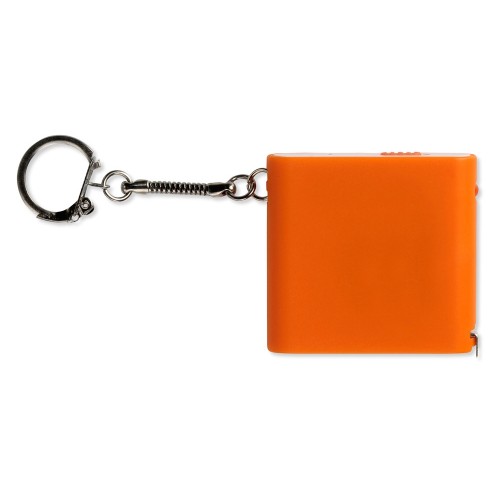 Брелок-рулетка с фонариком, 1 м., оранжевый/белый