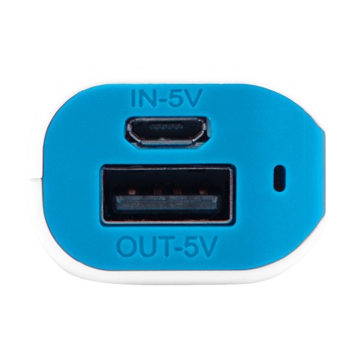 Портативное зарядное устройство (power bank) Basis, 2000 mAh, белый/светло-голубой