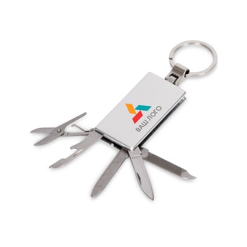 Мультитул-брелок 5-в-1 «Badge», серебристый