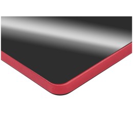 Металлический брелок с пластиковой цветной вставкой "SteelPop Rct", серебристый с красным