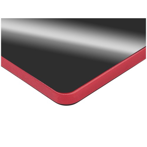 Металлический брелок с пластиковой цветной вставкой "SteelPop Rct", серебристый с красным