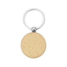 Брелок "Wood RND" круглый, бежевый