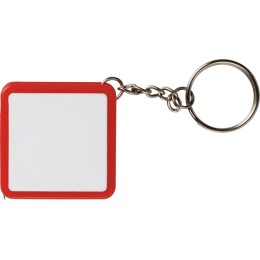 Брелок-рулетка, 1 м., белый/красный