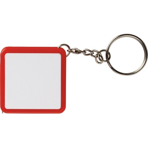 Брелок-рулетка, 1 м., белый/красный