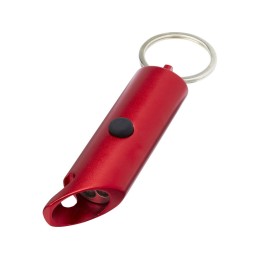 Flare светодиодный фонарик из переработанного алюминия и открывалка для бутылок с брелоком - Красный