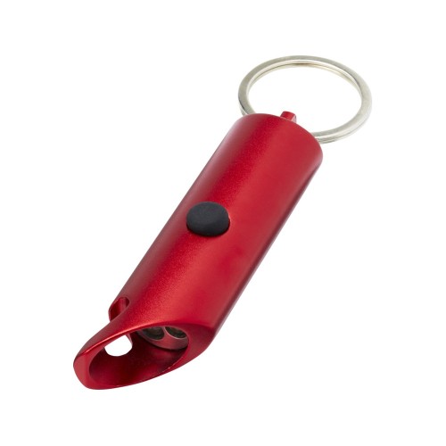 Flare светодиодный фонарик из переработанного алюминия и открывалка для бутылок с брелоком - Красный