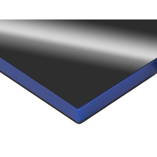 Металлический брелок с пластиковой цветной вставкой "SteelPop House", серебристый с синим