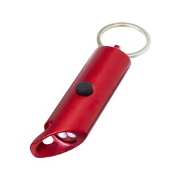 Flare светодиодный фонарик из переработанного алюминия и открывалка для бутылок с брелоком - Красный