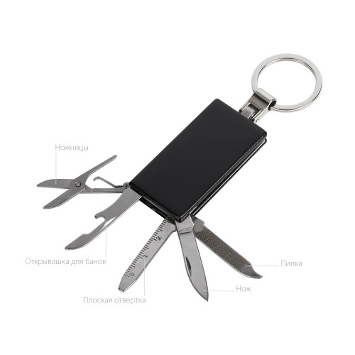 Мультитул-брелок 5-в-1 «Badge», черный