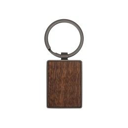 Брелок из темного металла и дерева "Timber", черный/темно-коричневый