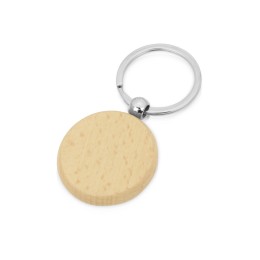 Брелок "Wood RND" круглый, бежевый