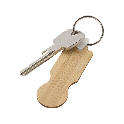 Ronan бамбуковый брелок для ключей в виде чемодана на колесах, натуральный