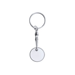 Брелок с монетой для тележки супермаркета, белый