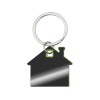 Металлический брелок с пластиковой цветной вставкой "SteelPop House", серебристый с зеленым яблоком