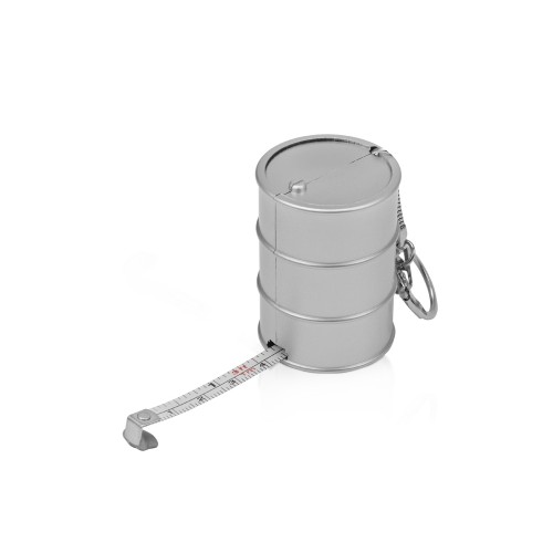 Брелок-рулетка "Баррель", 1 м., серебристый