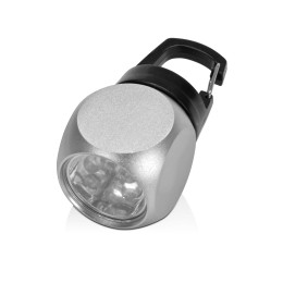 Фонарик "Карго" с карабином, серебристый