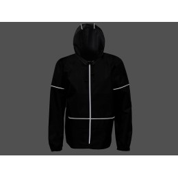 Короткий дождевик "Tornado" со светоотражающими элементами, черный