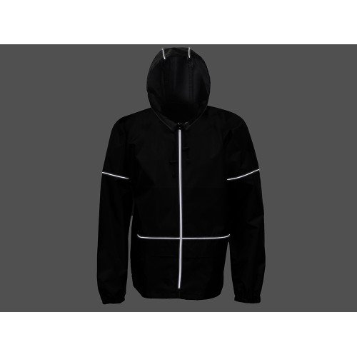 Короткий дождевик "Tornado" со светоотражающими элементами, черный