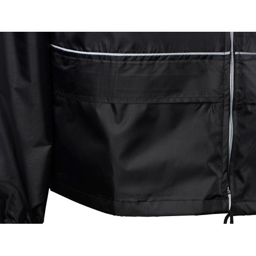 Короткий дождевик "Tornado" со светоотражающими элементами, черный