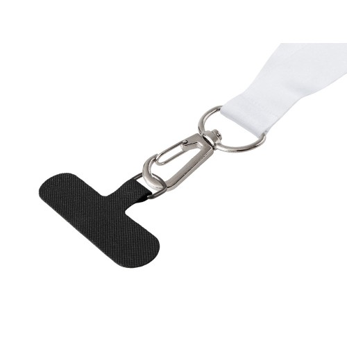 Ланъярд 2 см под сублимацию с трендовым карабином и узким держателем для телефона из ПЭ, серебристый