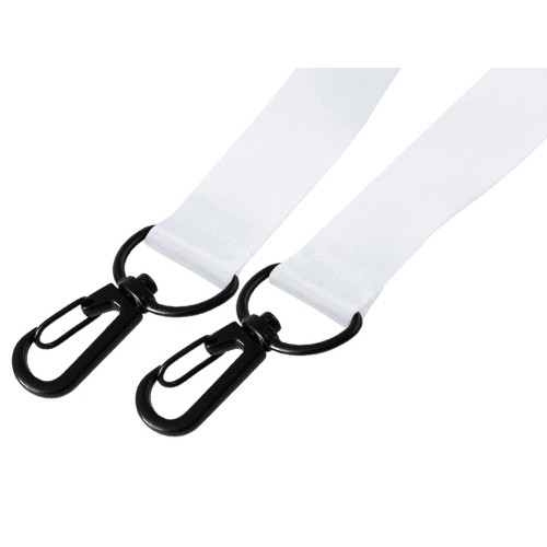 Ланъярд 2 см под сублимацию с 2-мя карабинами, черный