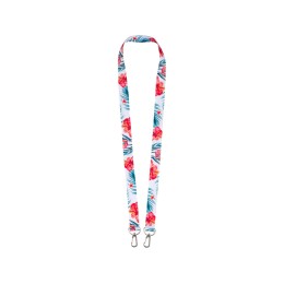 Ланъярд 2 см под сублимацию с 2-мя карабинами, серебристый