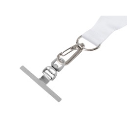 Ланъярд 2 см под сублимацию с трендовым карабином, замком обрыва и металлическим держателем для телефона, серебристый