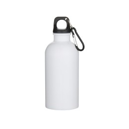 Одностенная бутылка для воды с карабином Oregon, изготовленная из нержавеющей стали, сертифицированной по стандарту RCS, объемом 400 мл - Белый