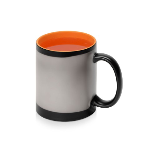 Кружка-хамелеон Surprise матовая, черный/оранжевый