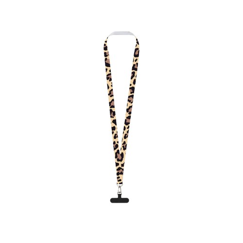 Ланъярд 2 см под сублимацию с трендовым карабином и узким держателем для телефона из ПЭ, серебристый