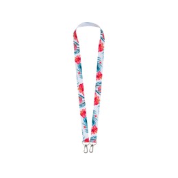 Ланъярд 2 см под сублимацию с 2-мя карабинами, серебристый