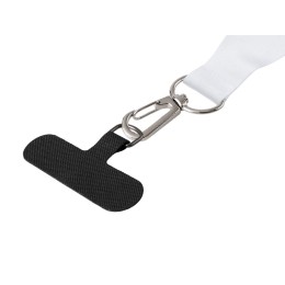 Ланъярд 2 см под сублимацию с трендовым карабином, замком обрыва и узким держателем для телефона из ПЭ, серебристый