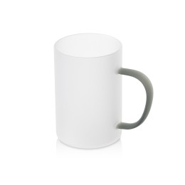 Стеклянная матовая кружка "Акцент" с цветной ручкой для сублимации, черный