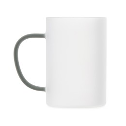 Стеклянная матовая кружка "Акцент" с цветной ручкой для сублимации, черный