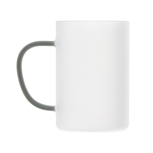 Стеклянная матовая кружка "Акцент" с цветной ручкой для сублимации, черный