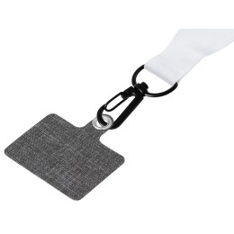 Ланъярд 2 см под сублимацию с трендовым карабином, замком обрыва и большим держателем для телефона из ПЭ, черный