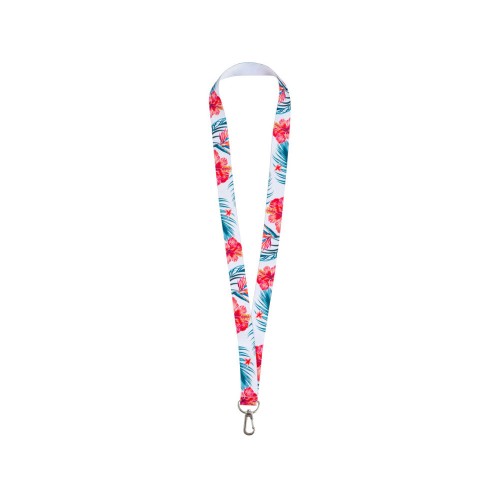 Ланъярд 2 см под сублимацию с трендовым карабином, серебристый