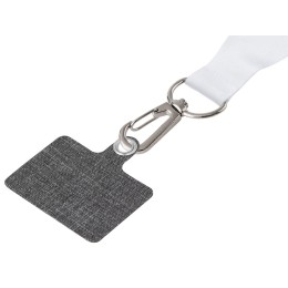 Ланъярд 2 см под сублимацию с трендовым карабином, замком обрыва и большим держателем для телефона из ПЭ, серебристый