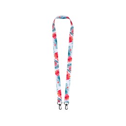 Ланъярд 2 см под сублимацию с 2-мя карабинами, черный